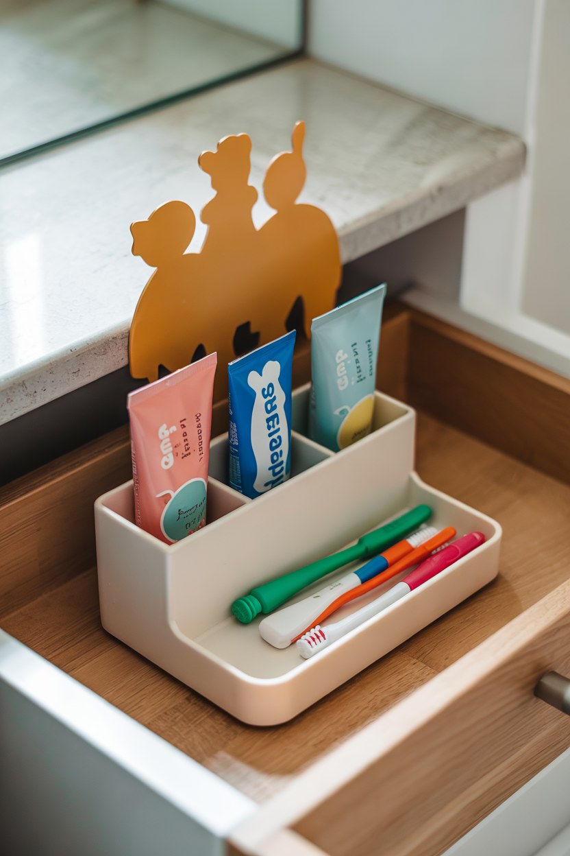 Kids Bathroom Organization Ideas: DIY Desk Organizer Storage