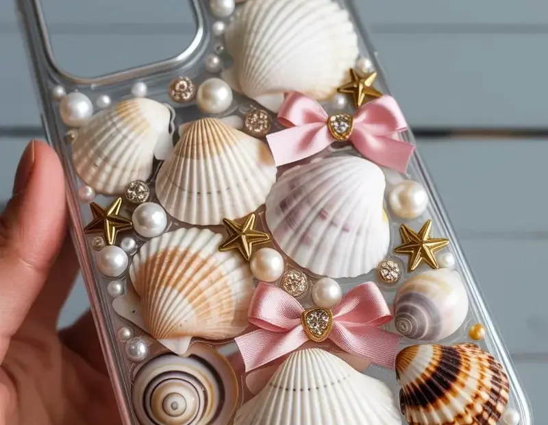 DIY seashell phone case tutorial for a beachy summer vibe