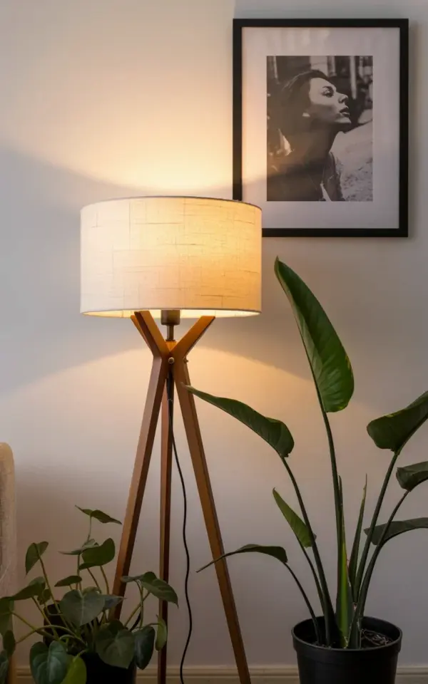 Douyin Nails Inspo from a Cozy Corner with a Wooden Lamp