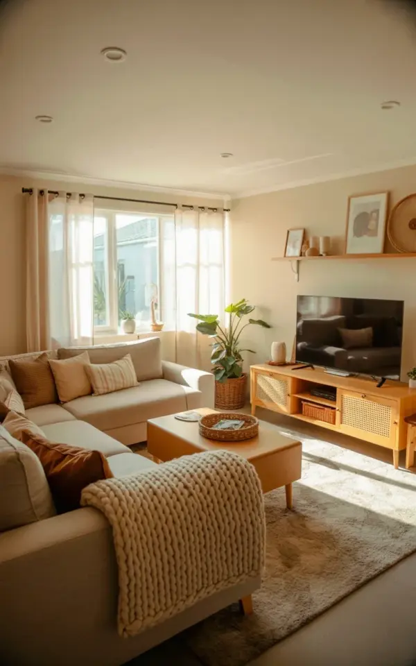 Cozy Neutral Living Room on a Budget - Beige Aesthetic Ideas