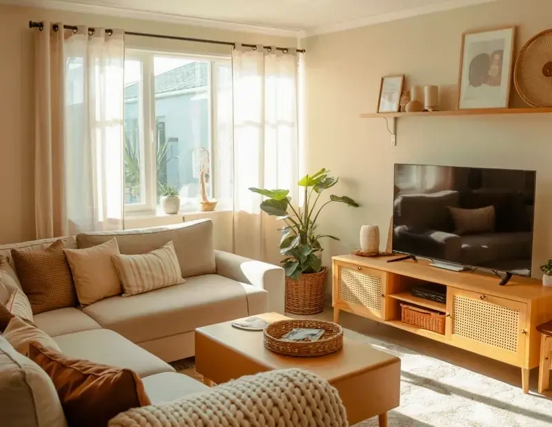 Cozy Neutral Living Room on a Budget - Beige Aesthetic Ideas