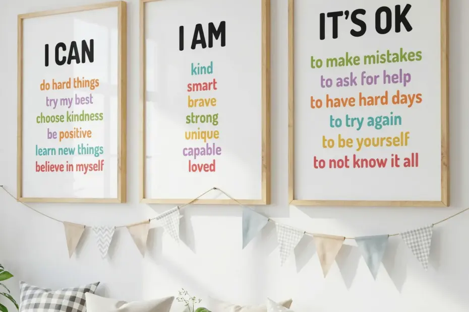 How to use a kids affirmation poster set for a calming morning ritual 🌿