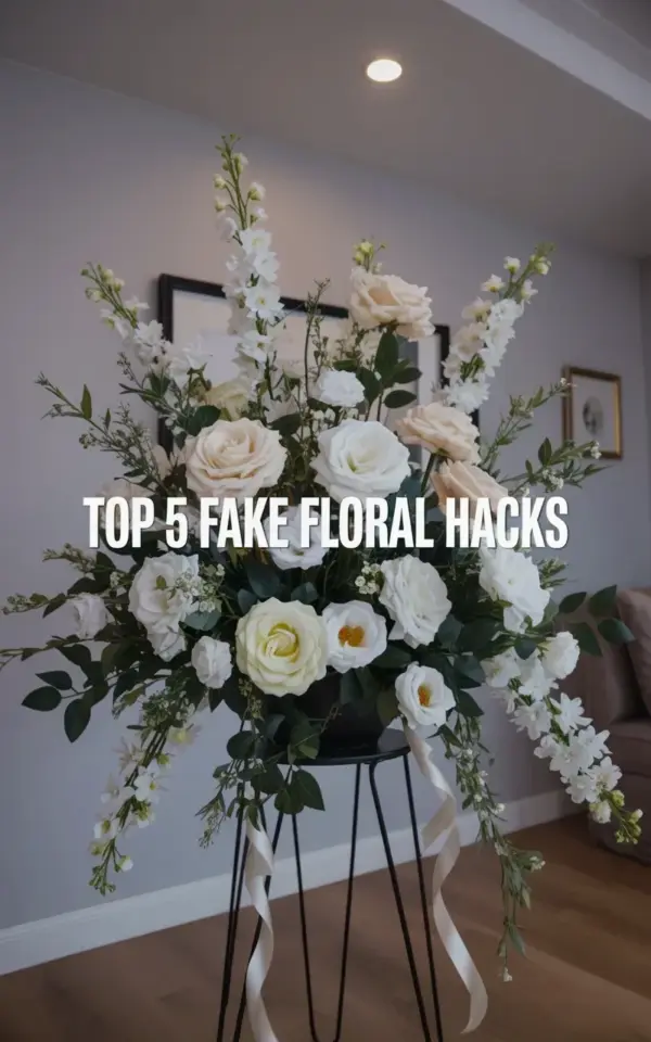 5 Fake Floral Hacks for Realistic Cascading Arrangements on a Black Stand