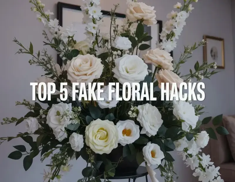 5 Fake Floral Hacks for Realistic Cascading Arrangements on a Black Stand