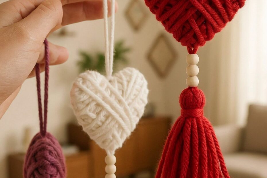 Dollar Store Yarn Hearts DIY | Budget Valentine Home Decor Craft | Easy Dollar Tree Project
