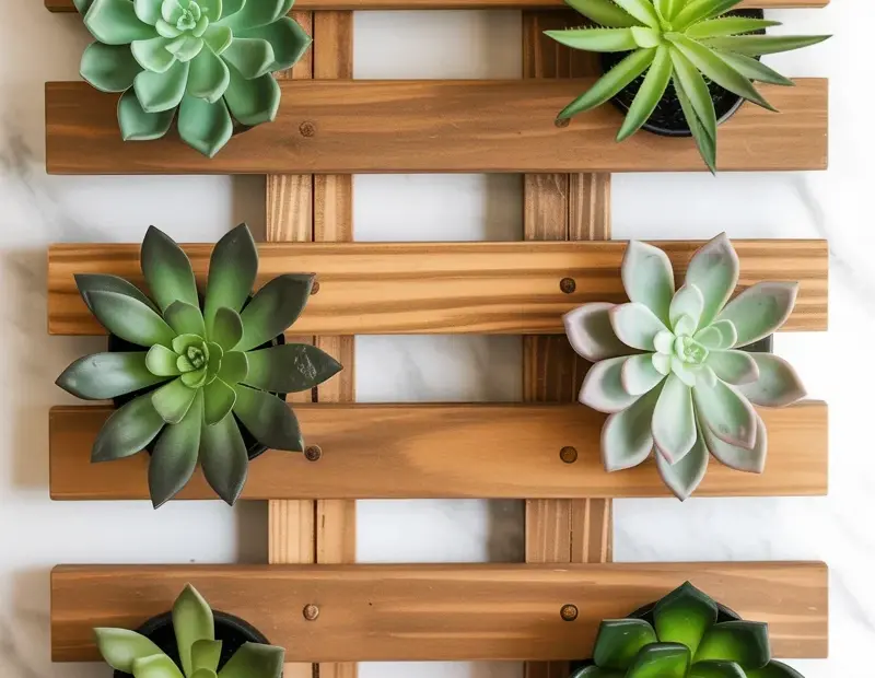Dollar Store Wall Decor | Wooden Slat Succulent Art Under $15 | Budget Home DIY